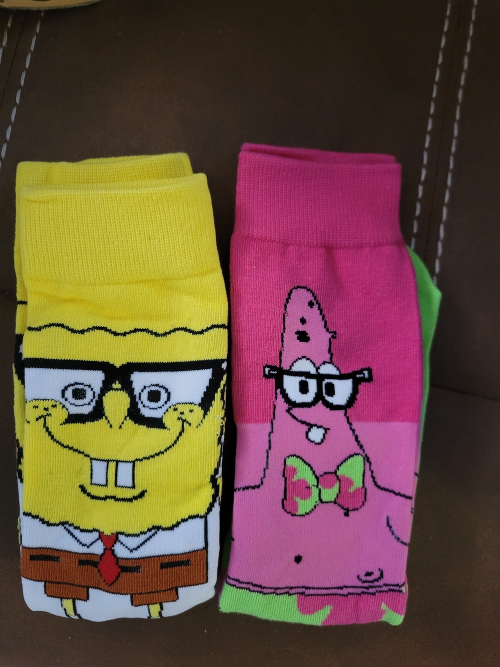 2 Pairs SpongeBob & Patrick Crew Socks - NEW!